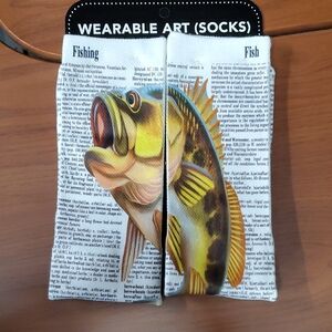 Wearable Art Bass Fish Design Socks